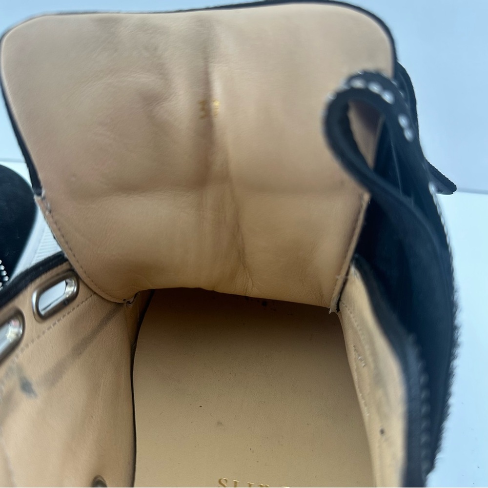 EUC! Christian Louboutin Black Suede Kiddo Bordo Crystal Velcro Sneakers 37 7 - Picture 8 of 15